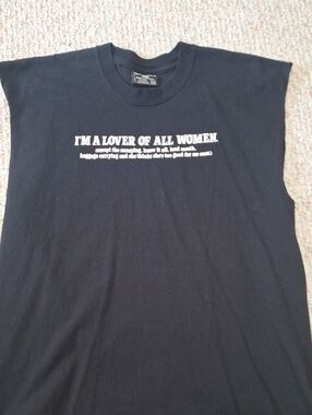 Steve & Barry's Black Tank Top with White Text